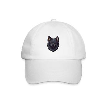 Schipperke Hunderasse Cartoon Kawaii Illustration - Baseballkappe - Weiß/Weiß - Vorne