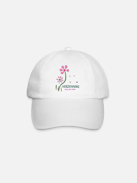 Verzeihung, Blumen - Baseballkappe - Weiß/Weiß