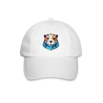 Otter Buntes Aquarell Tier Haustier Illustration - Baseballkappe - Weiß/Weiß - Vorne