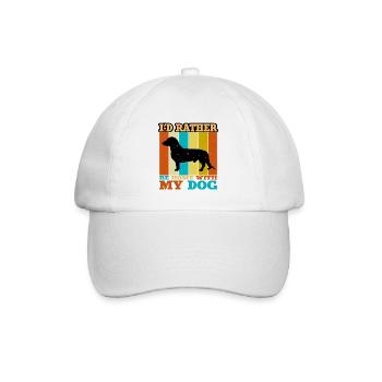 Westfälische Dachsbracke Hundesilhouette Retro Sonne - Baseballkappe - Weiß/Weiß - Vorne