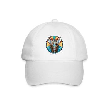 Gürteltier Bunte Aquarell-Tierillustration - Baseballkappe - Weiß/Weiß - Vorne