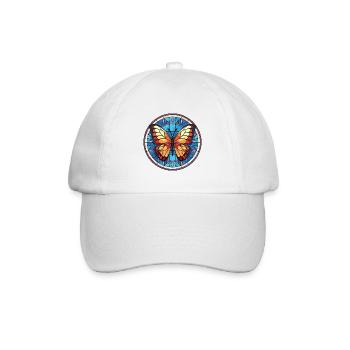 Schmetterling Bunte Aquarell-Tierillustration - Baseballkappe - Weiß/Weiß - Vorne