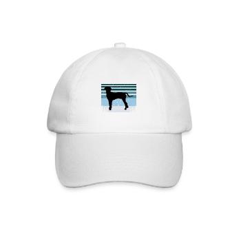 Hannover Windhund Hundeliebhaber Silhouette Vintage Sonnenuntergang - Baseballkappe - Weiß/Weiß - Vorne