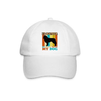 Englischer Schäferhund Liebhaber Silhouette Retro Sonnenuntergang - Baseballkappe - Weiß/Weiß - Vorne