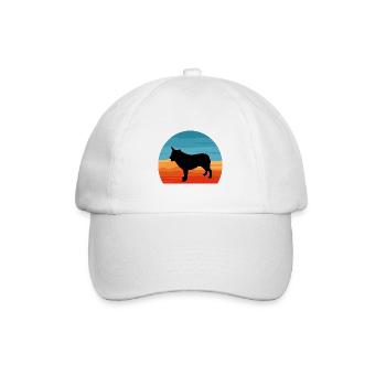Australischer Cattle Hund Liebe Silhouette Retro Sonnenuntergang - Baseballkappe - Weiß/Weiß - Vorne