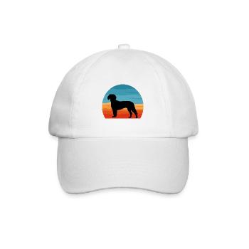Deutsche Bracke Dog Love Silhouette Vintage Sunset - Baseballkappe - Weiß/Weiß - Vorne