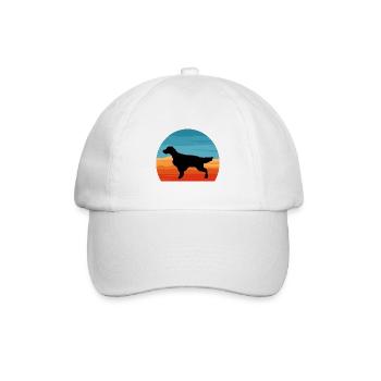 Englisch Setter Hundeliebhaber Silhouette Vintage Sonnenuntergang - Baseballkappe - Weiß/Weiß - Vorne