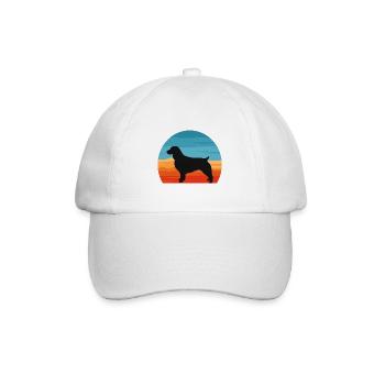 Boykin Spaniel Hund Lover Silhouette Vintage Sonnenuntergang - Baseballkappe - Weiß/Weiß - Vorne