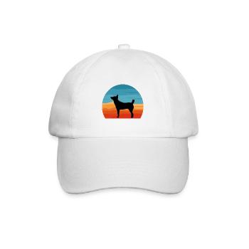 Hare Indian Dog Lover Silhouette Vintage Sonnenuntergang - Baseballkappe - Weiß/Weiß - Vorne