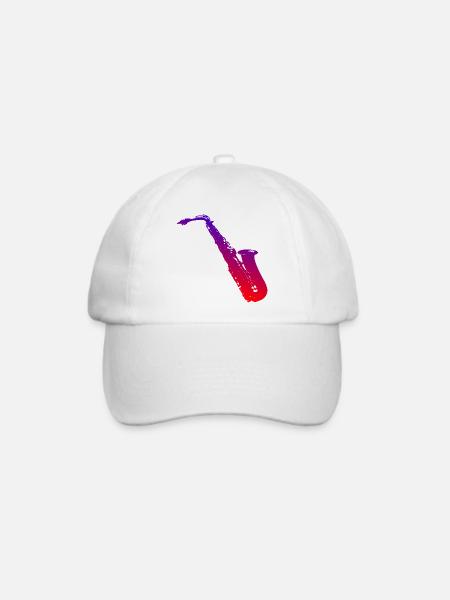 Saxophon - Baseballkappe - Weiß/Weiß