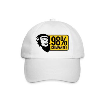 Chimpanse Affe Lustiges Tier Motiv - Baseballkappe - Weiß/Weiß - Vorne