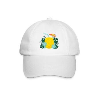 Ananas Drink - Tropischer Cocktail Sommer - Baseballkappe - Weiß/Weiß - Vorne