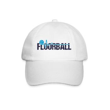 Floorball Spieler Herzschlag EKG Floorballspieler - Baseballkappe - Weiß/Weiß - Vorne