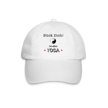 bück dich yoga - Baseballkappe - Weiß/Weiß - Vorne