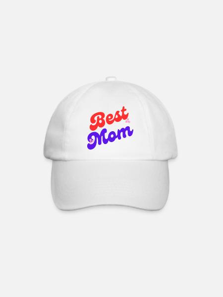 Best Mom - Baseballkappe - Weiß/Weiß