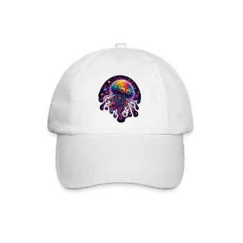 Psychedelische kosmische Qualle - Baseballkappe - Weiß/Weiß - Vorne