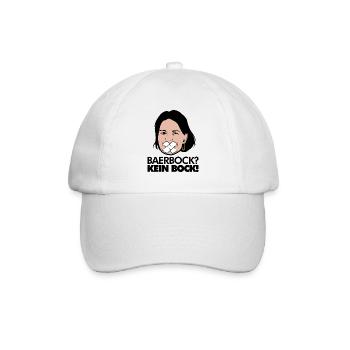 Annalena Baerbock Politik Grüne Kein Bock Wahlen - Baseballkappe - Weiß/Weiß - Vorne