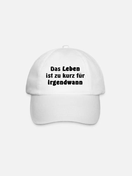 Das Leben ist zu kurz - Baseballkappe - Weiß/Weiß