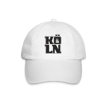 Kölner Grafik Karneval Souvenir Fasching Köln - Baseballkappe - Weiß/Weiß - Vorne