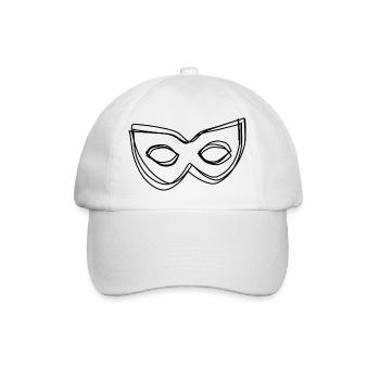Maske handgezeichnet - Baseballkappe - Weiß/Weiß - Vorne