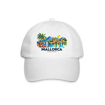 Mallorca - Balearen - Spanien - Espana - Insel - Baseballkappe - Weiß/Weiß - Vorne