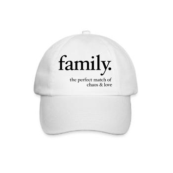 Familie – Die perfekte Mischung aus Chaos & Liebe - Baseballkappe - Weiß/Weiß - Vorne