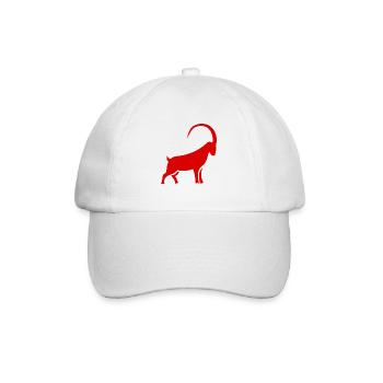 Roter Widerram Silhouette für Jäger - Baseballkappe - Weiß/Weiß - Vorne