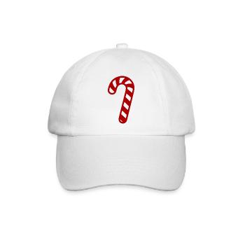 Zuckerstange Süßigkeiten Geschenk Weihnachten - Baseballkappe - Weiß/Weiß - Vorne