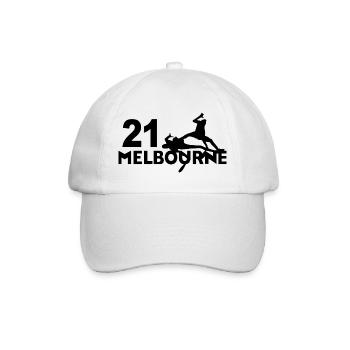 Tennisspieler 21, Melbourne, Australien - Baseballkappe - Weiß/Weiß - Vorne