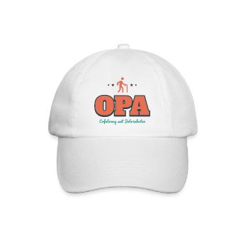 Opa – Erfahrung seit Jahrzehnten - Baseballkappe - Weiß/Weiß - Vorne