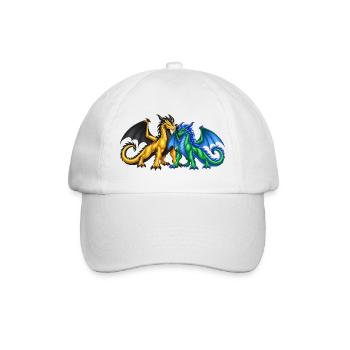 Drachenpaar in Liebe – Romantische Fantasy Drachen - Baseballkappe - Weiß/Weiß - Vorne