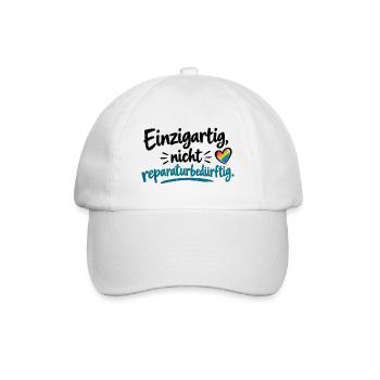 Einzigartig, nicht regulär Herz - Baseballkappe - Weiß/Weiß - Vorne