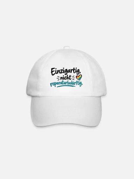 Einzigartig, nicht regulär Herz - Baseballkappe - Weiß/Weiß
