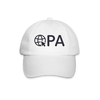 Opa mit Internet-Symbol – Schwarz - Baseballkappe - Weiß/Weiß - Vorne