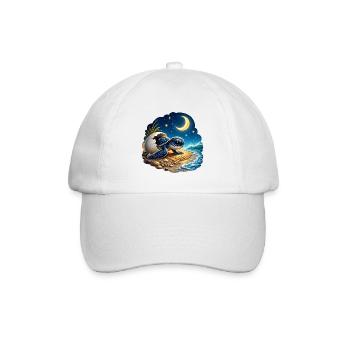 Kleine Schildkröte Baby Meer Strand Kinder T-Shirt - Baseballkappe - Weiß/Weiß - Vorne