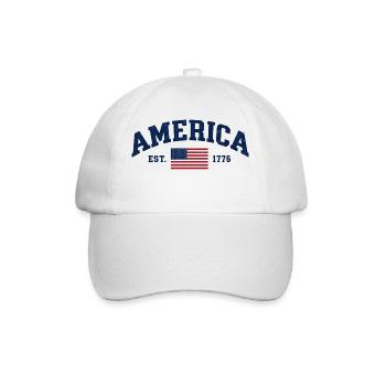 Amerikanische Flagge USA Vereinigte Staaten von Amerika US 4. - Baseballkappe - Weiß/Weiß - Vorne