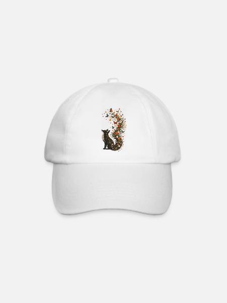 Blütenfuchs mit Schmetterlingsschweif - Baseballkappe - Weiß/Weiß