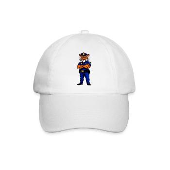 Tiger Polizei / Polizist Raubtier - Baseballkappe - Weiß/Weiß - Vorne
