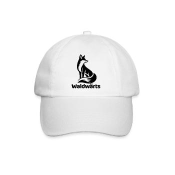 Waldwärts – Fuchs Waldliebe Naturmotiv - Baseballkappe - Weiß/Weiß - Vorne
