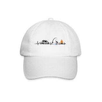 Camping und Angeln - Baseballkappe - Weiß/Weiß - Vorne