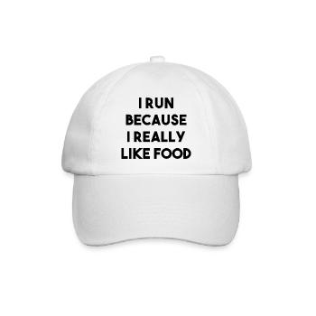 Lauf-Spruch Food - Baseballkappe - Weiß/Weiß - Vorne