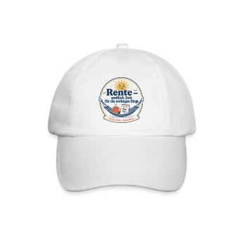 Rente: Endlich Zeit Für Entspannung - Baseballkappe - Weiß/Weiß - Vorne