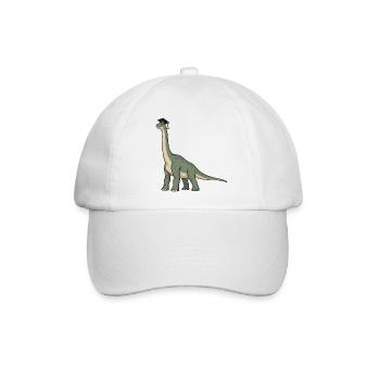 Dino mit Doktorhut - Baseballkappe - Weiß/Weiß - Vorne