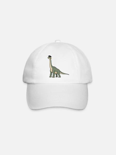 Dino mit Doktorhut - Baseballkappe - Weiß/Weiß