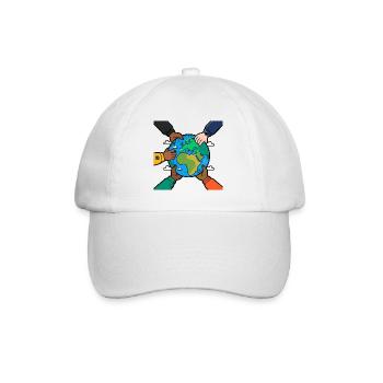 Hände vereint für den Planeten - Baseballkappe - Weiß/Weiß - Vorne