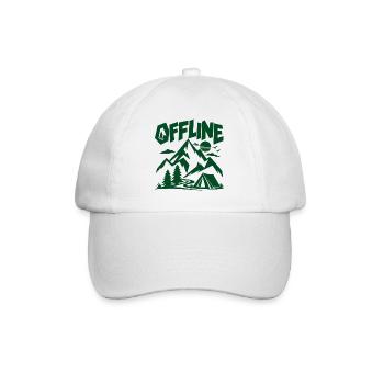 Offline – Berge Camping Wandern Natur Abenteuer - Baseballkappe - Weiß/Weiß - Vorne