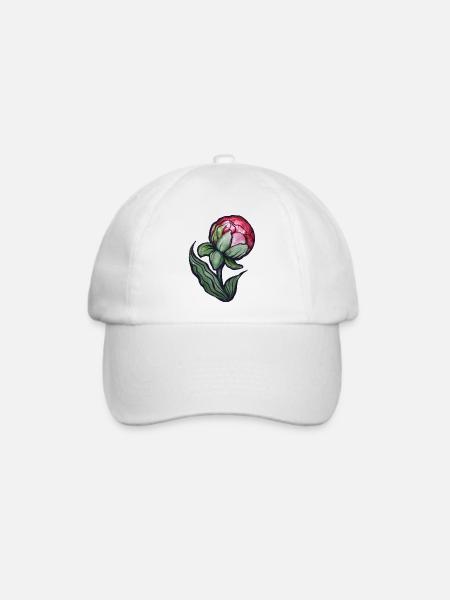 Petal Bloom Aquarell Pfingstrose - Baseballkappe - Weiß/Weiß
