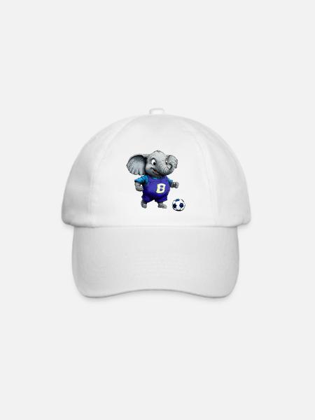 Elefanten Fussball / Fussballer Elefant - Baseballkappe - Weiß/Weiß