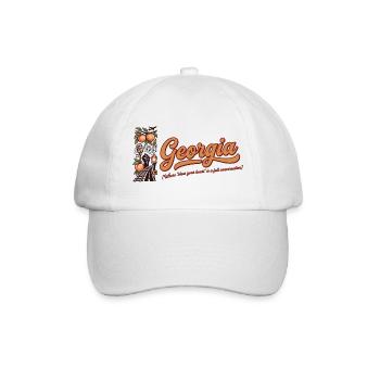 Georgia Retro Vintage Peach State Peaches Design - Baseballkappe - Weiß/Weiß - Vorne