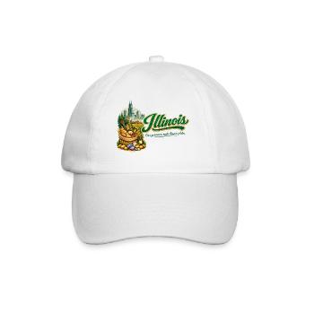 Illinois Retro Vintage Chicago Skyline Jazz Design - Baseballkappe - Weiß/Weiß - Vorne